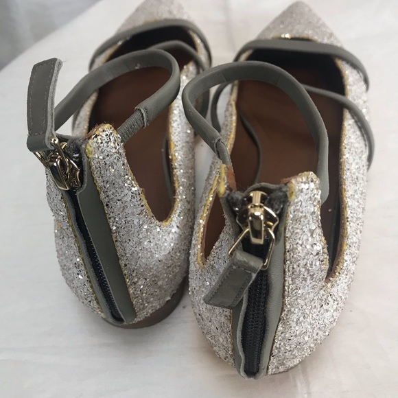 Malone Souliers Off White Glitter Robyn Flats sz 7 - Picture 5 of 11